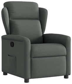 vidaXL Poltrona reclinável tecido cinzento-escuro