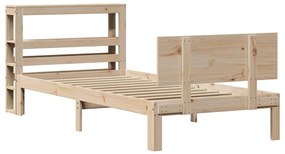 Estrutura de cama com cabeceira 90x190 cm pinho maciço