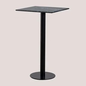 Mesa Alta De Bar Quadrada 60x60 Cm Em Mármore Rocher Mármore Verde & Preto - Sklum