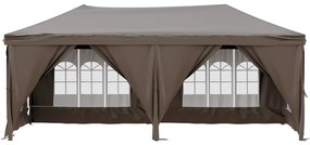 Tenda p/ festas dobrável c/ paredes laterais cinza-acastanhado