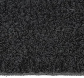 Tapete de porta semicircular 40x60 cm fibra coco tufada preto
