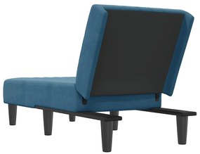 Chaise longue veludo azul