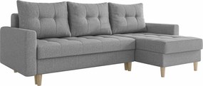 Sofá de canto Boulder 100, Cama com arrumação, 222x140x90cm, 100.5 kg, Pernas: Madeira