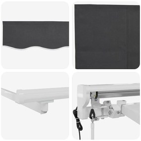Toldo Retrátil Manual Antracite 400x200 cm