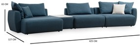 Sofá de Canto Maya Corner – Azul – 425x127x65 cm