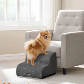 Escada para cães com 2 degraus 40 x 40 x 30 cm  impermeáveis e antiderrapantes e inclinação suave cinzento ardósia