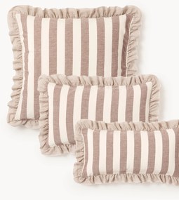 Fronha de almofada em linho e algodão com folhos Posie