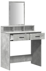 Espaço para Maquiagem com Gavetas Cinza Concreto 79x41x140 cm