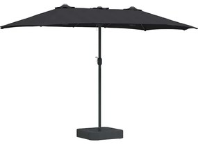 Guarda-sol de Jardim Preto 385 x 209 x 244 cm tecido
