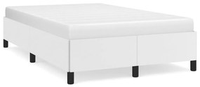 vidaXL Estrutura de cama sem colchão 120x190cm couro do falso branco