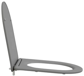 Assento de Casa de Banho com Fecho Suave Duroplast Cinzento vidaXL