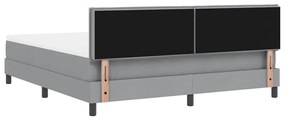 Cama Box Spring com Colchão Cinza Claro 180x200 cm Tecido