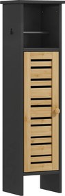 HOMCOM Móvel para banheiro com suporte para papel higiênico barra removível 3 Niveis + Saída para papel, 78H cm, bambu preto | Aosom Portugal