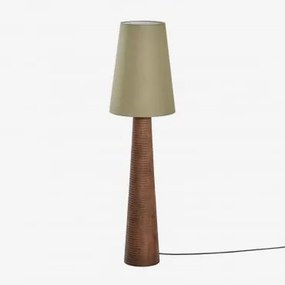 Luminária De Chão Em Madeira De Manga Malva ↑70 Cm & Sage Green 30 Cm Mallorca - Sklum