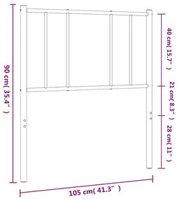 Cabeceira de cama 100 cm metal preto