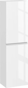 Móvel para arrumação na casa de banho 35 x 25 x 120 cm, estilo contemporâneo, com 2 portas e prateleiras ajustáveis, branco