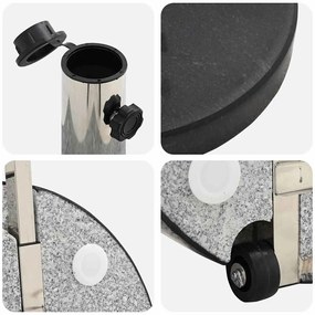 Base de Parasol com Rodas e Alça Granito Preto 29 kg Redonda