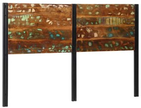 Cabeceira de cama 160 cm madeira recuperada maciça/ferro