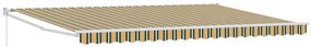 Toldo Retrátil Manual Verde e Amarelo 500 x 300 cm