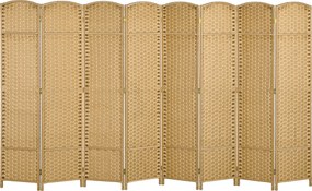 Biombo de Divisão Dobrável, 320 x 1,6 x 170 cm, 8 Painéis, Natural