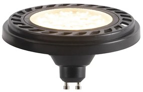 Conjunto de 5 GU10 LED regulável AR111 preto 8W 600 lm 2700K