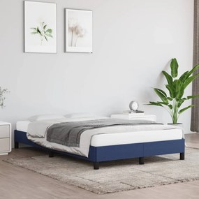 vidaXL Estrutura de cama sem colchão 120x200 cm tecido azul