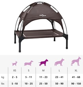 Cama Elevada para Cachorro Castanha Poliéster, Metal Médio