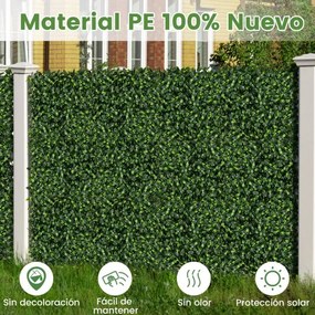 12 Pcs Painéis de Parede de Relva Artificial 50 x 50 cm  Ivy Topiary Gardenia Vegetação Falsa Fundo de Parede