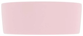 Lavatório luxuoso redondo 40x15 cm cerâmica rosa mate