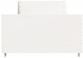 Cama sem colchão 75x190 cm madeira de pinho maciça branco