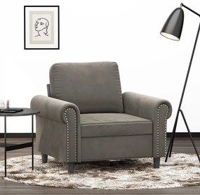 vidaXL Poltrona 60 cm veludo cinzento-claro