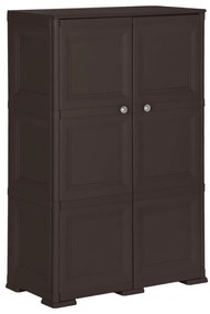 Armário de plástico 79x43x125 cm design de madeira castanho