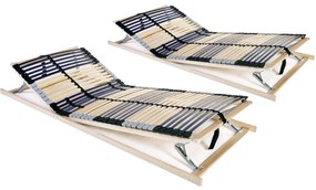 Estrados de ripas 2 pcs com 42 ripas 7 zonas 80x200 cm