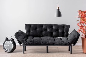 Mesa de Centro Selin Metal Ferforje – Carvalho e Preto – 90x90x38 cm