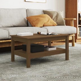 vidaXL Mesa de centro 80x50x40 cm pinho maciço castanho mel