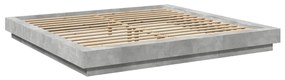 Estrutura cama c/ luzes LED derivados de madeira cinza cimento