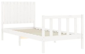 Estrutura de cama com cabeceira 90x200 cm madeira maciça