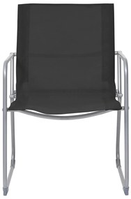 4 pcs conjunto lounge para jardim tecido e aço preto