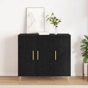 Buffet vidaXL Preto Carvalho 90x34x80 cm em Madeira de Engenharia