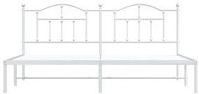 Estrutura de cama com cabeceira 200x200 cm metal branco