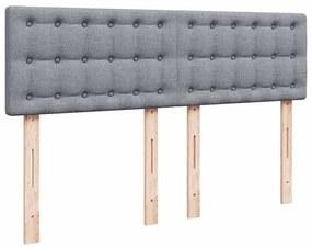 Cama com molas/colchão 140x200 cm tecido cinzento-claro