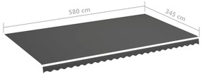 Tecido de substituição para toldo 6x3,5 m antracite