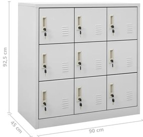 Cacifos 2 pcs 90x45x92,5 cm aço cinzento-claro