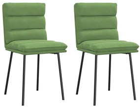 Cadeiras de jantar 2 pcs veludo verde-claro
