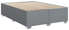 Cama com molas/colchão 140x190 cm tecido cinzento-claro
