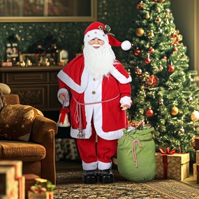 Figura de Pai Natal Decorativa, 55 x 21 x 140 cm, Animada com Efeitos Sonoros, Vermelho