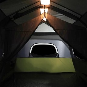 Tenda familiar c/ LED 9 pessoas libertação rápida verde-claro