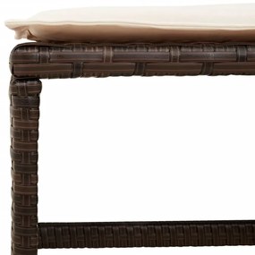 17 pcs conjunto jantar p/ jardim c/ almofadões vime PE castanho