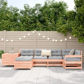 7 pcs conjunto sofás jardim madeira abeto-de-douglas