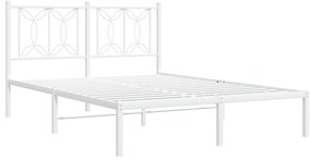 Estrutura de cama com cabeceira 140x200 cm metal branco